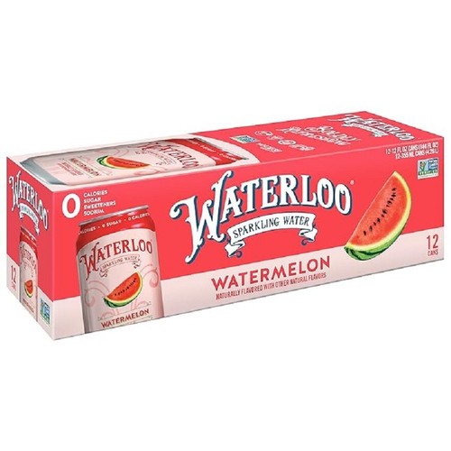 Agua con gas Waterloo, sandía sabor natural 12 fl oz latas paquete de 12 - Imagen 38 de 40