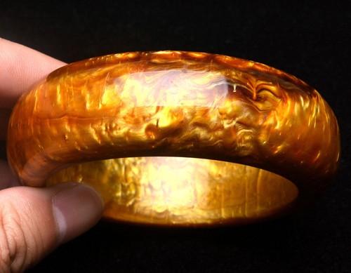 Genuine Golden Black Coral Sea Willow Bracelet Inner Diameter 60-62mm - Picture 8 of 8