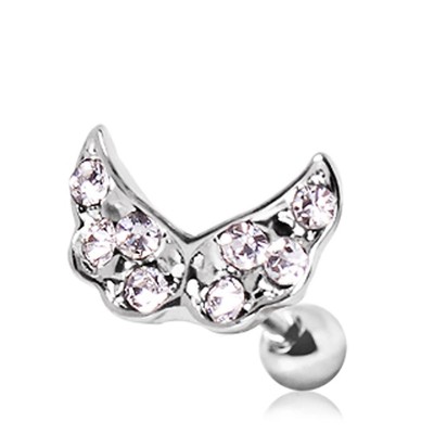 Piercing Libellule Papillon Aile Rouge Pour Cartilage Ou Lobe - Embout Vissable - Acier Chirurgical 316L