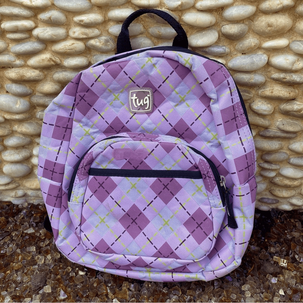 Tug Purple Argyle Pattern Mini Backpack. EUC! - image 1