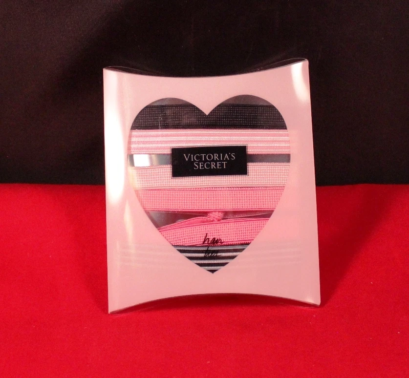 可爱 6 件套维多利亚的秘密发带粉色、条纹和黑色全新带标签  — 第 3/3 张图片