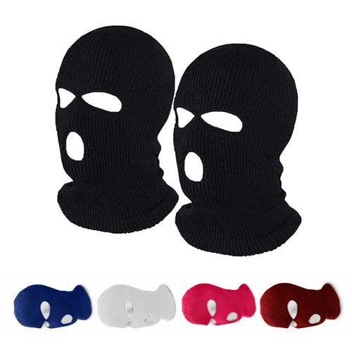 2PCS 3Hole Full Face Ski Mask Winter Cap Balaclava Hood Windproof Tactical Hat - Picture 1 of 12