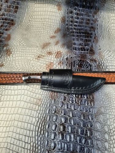 Leather Knife Sheath Made To Fit A Small Selkirk Fixed Blade Knife. Sheath Only - Picture 7 of 12