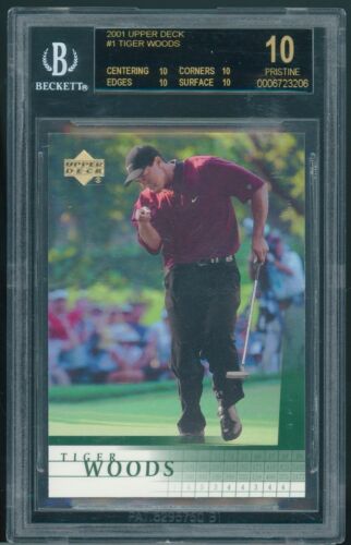 2001 Tiger Woods ‘Black Label' Rookie Card. BGS 10! Upper Deck #1 - Picture 1 of 2