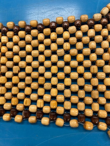 Vintage Retro Wooden Beaded Car Seat Cover Cushion 43" Long - Picture 8 of 10