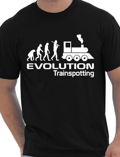 Evolution Of Trainspotting Trains Mens T-Shirt Gift Size S-XXL - Picture 1 of 7