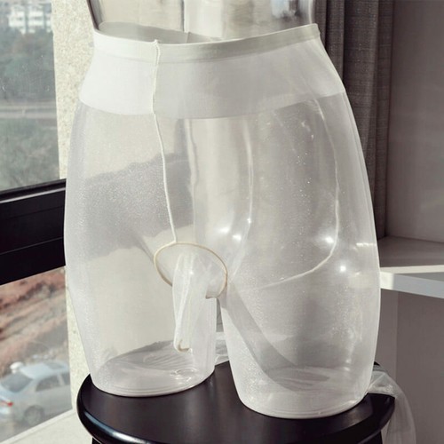 Men Shiny Glossy Pantyhose Sheer Tights Nylon Sheath Pouch Transparent Stockings - Bild 15 von 28