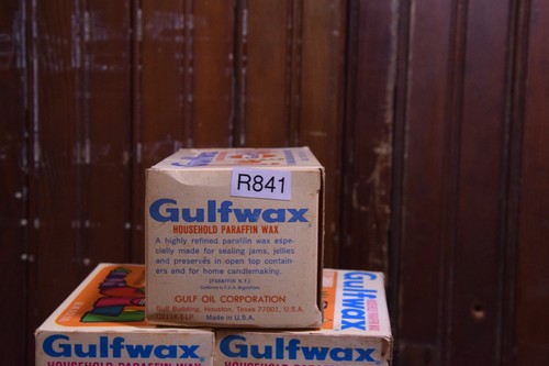 1960s LOT OF 5 VINTAGE GULF SIGN PARAFFIN WAX PACKAGES 4 FULL 1LB CANDLE MAKING - Picture 12 of 12