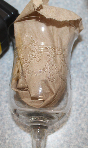 Menge 4 Vintage Geätzt Girlande Gitter Herz Design Weingläser 6 3/8" - Bild 4 von 5