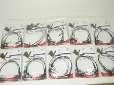 60 BLACK EAGLE CLAW 6" WIRE LEADERS 6 TO A PK 20 LB TEST 10 PACKAGES    