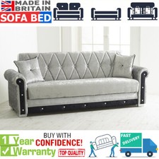 Lux 3 Seater Ottoman Storage Sofa Bed Modern Luxury Bedroom - UK Made