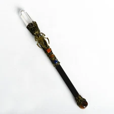 Handmade Natural White Crystal Energy Gmes Magic Wand Point Healing
