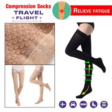23-32 mmHg Thigh High Compression Stockings Men Women Medical Edema Travel Socks
