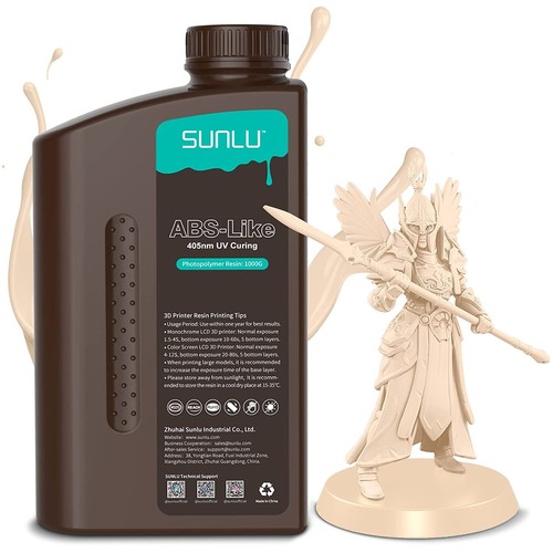 SUNLU 1KG ABS-Like 3D Printer Resin 405nm Fotopolímero de curado rápido LCD / DLP / SLA - Imagen 11 de 13