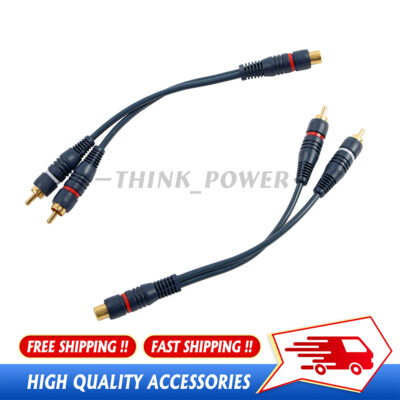 Audio RCA Y-Converter Splitter Adapter 1 Male To 2 Female & 1 Female To 2 Male