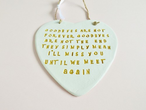 Goodbye Quote Heart Plaque Farewell Sign Meaningful Friends Family Leaving Gift - Picture 5 of 6