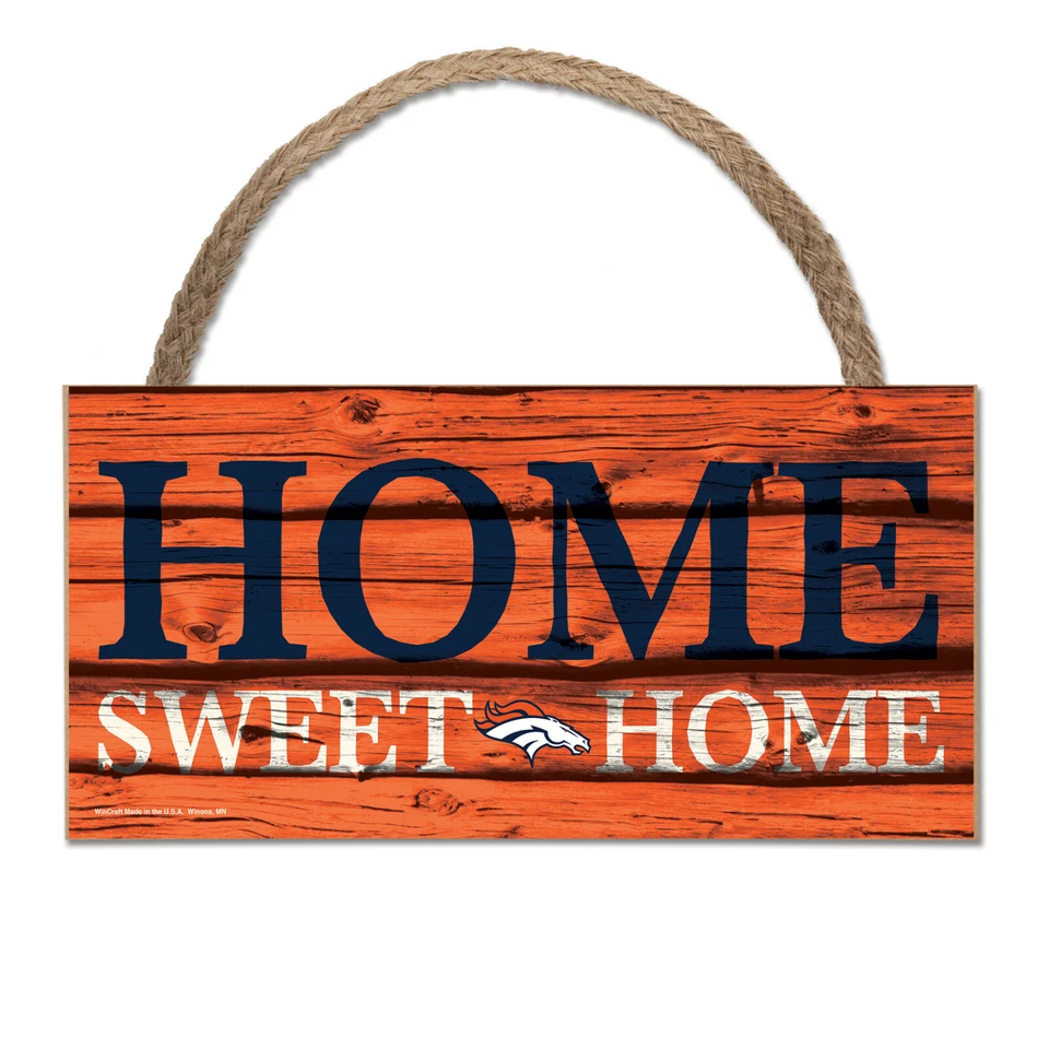 NFL Denver Broncos Home Sweet Wood Sign Holzschild Holz Wandschmuck Deko