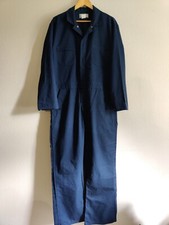 Vintage Sears Roebuck Men's 48R Coveralls Blue USA Workwear Mechanic Zip Snap
