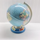 Vintage Table Top Rotating World Globe w/ Metal Stand