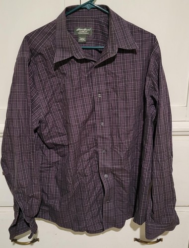 Eddie Bauer Men's Classic Fit Button Up Plaid Shirt Size Large