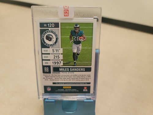 2019 Panini Contenders Miles Sanders Cracked Ice Rookie auto /23 EAGLES C1473 - Picture 4 of 7