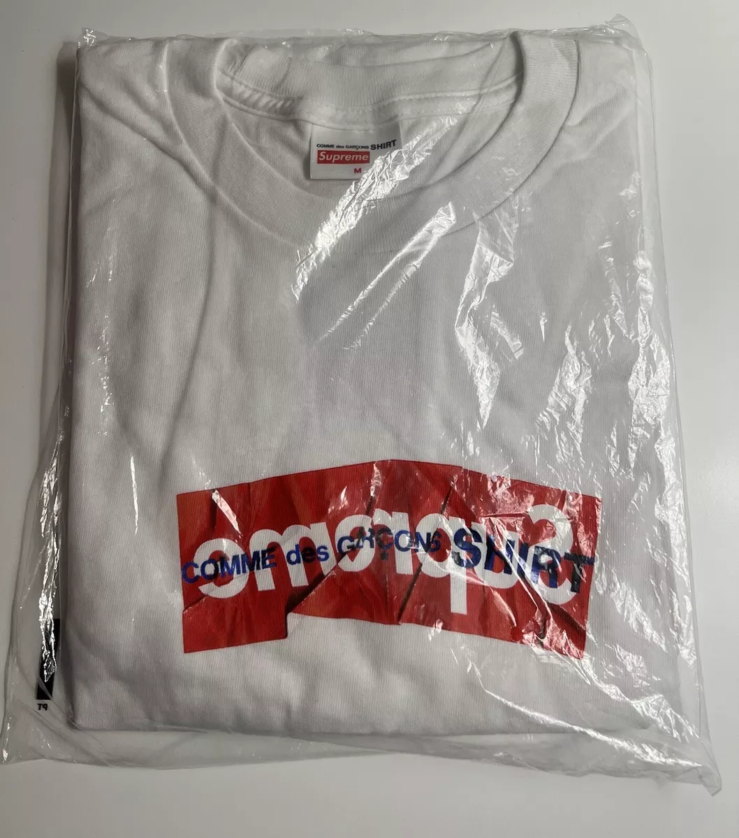 Supreme Comme Des Garcons SHIRT Box Logo Tee White size medium new