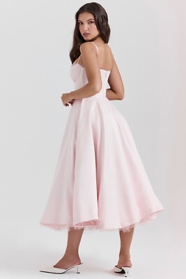 HOUSE OF CB 'Mademoiselle' Ballerina Pink Midi Dress/Size XS-US 2-4/CA5971  | eBay