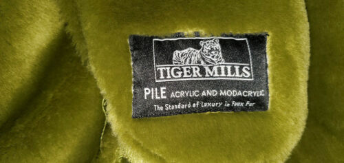 Jerry Lewis Classic Luxuries Tiger Mills Olive Faux Fur Sheepskin Coat Sz.1X (XL - Picture 4 of 12