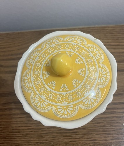 Zuckerdose mit Deckel Steingut Blütenjubiläum von der Pionierin. NEU - Bild 4 von 7