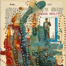 Original Art “Pride & Glory” Artwork Mixed Media Painting Frame Ready 8”x10”