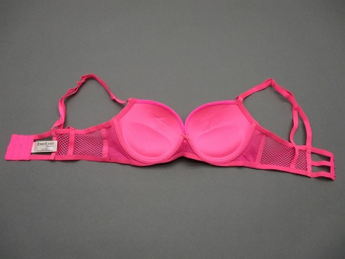 34C Bebe Womens Pink Lace Underwire Padded Back Closure Demi Bra - Picture 6 of 7