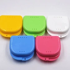 Dental Orthodontic Teeth Retainer Mouth Box False Teeth Dentures Storage Tray