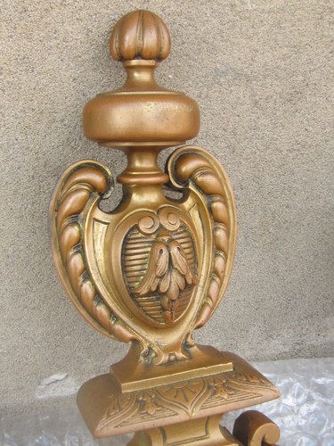 A PAIR OF ANTIQUE FRENCH SOLID BRONZE CHENET ANDIRONS FIREPLACE  DECORATIONS - Picture 4 of 11