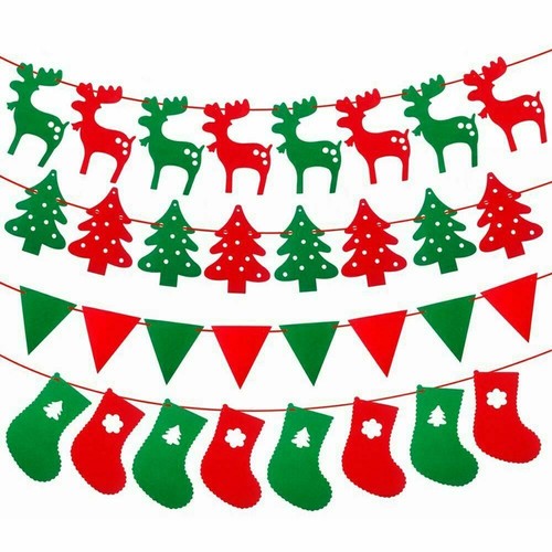 10Pcs Merry Christmas Bunting Garland Banner Hanging Flag XMAS Tree Party Decor - Picture 4 of 7