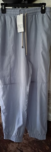 ZARA WOMENS BLUE PULL ON ELASTIC WAIST DRAWSTRING PANTS/JOGGERS XL NWT - Picture 3 of 4