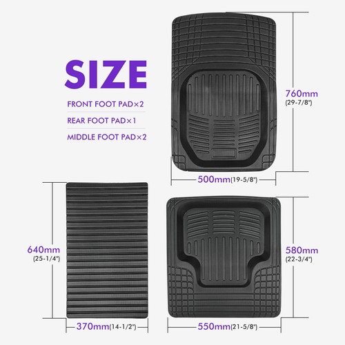 5Pcs Full Car Floor Mats All Weather DIY Cuttable For Audi A3 A4 A5 A6 Q5 Q7 Q8 - Picture 9 of 10
