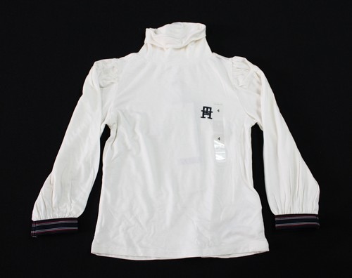 Tommy Hilfiger Girl's Embroidered Logo Turtle Neck BE5 Ivory Size 104 (US 4)