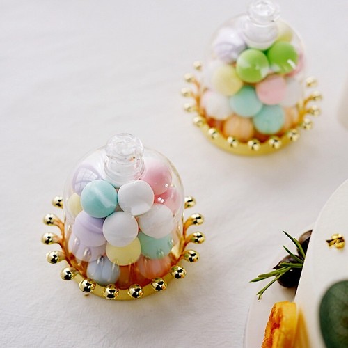 12 GOLD CLEAR 4" tall Mini Crown Jars with Dome Favor Holders Party Supplies - 第 7/8 張圖片