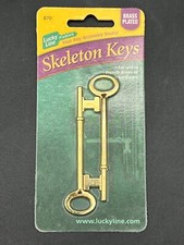 Brass Plated Skeleton Keys NIP #87002 Flat Tip 2006
