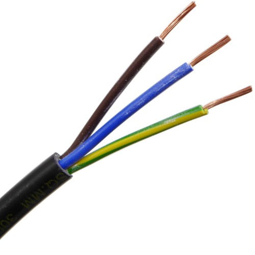 3 Core 0.75mm Round Flex Flexible PVC Cable 6A for Lighting Black White - Picture 8 of 35