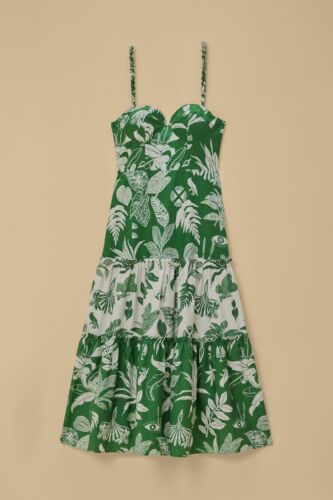 New Farm Rio Forest Soul Mix Midi Dress Delicate Green Tapestry L NWT - Picture 10 of 10