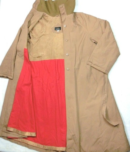 Trench coat donna vintage CORTEFIEL taglia 16 marrone western fodera rossa girocollo - Foto 2 di 11