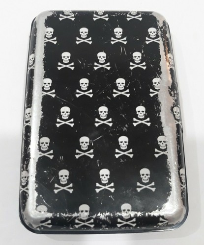 SECURITY WALLET 🔥ALUMINUM RFID PROTECTED CREDIT CARD WALLET WHITE SKULLS USED🔥 - Picture 2 of 6