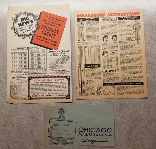 1939 Chicago Mail Order Company Catalog - 120 Pages Clothing Shoes Fabric & More - Picture 4 of 22