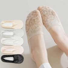 Ladies Lace Invisible Socks Low Cut No Show Anti-slip Thin Hosiery Boat Socks