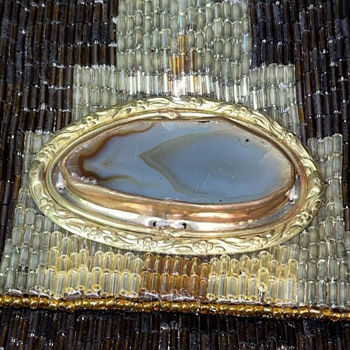 Mary Frances Earth Print Beaded Conv Clutch Brazilian Agate NWT 2014 - Picture 3 of 12