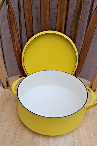 Vintage Dansk Yellow Kobenstyle 3 Quart Cassaeole Pot With Lid - Picture 8 of 23
