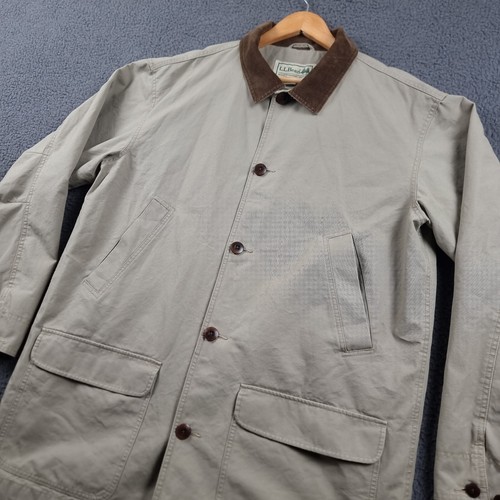 LL BEAN Jacket Mens XL TALL XLT Khaki Barn Coat Field Hunting Chore Canvas Cord - Bild 2 von 13