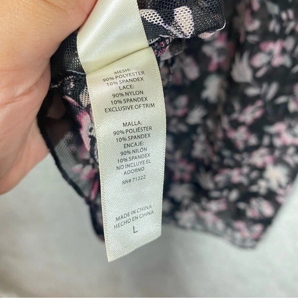 Новый с Ярлыками Jessica Simpson цветочная сетка и кружева babydoll с соответствующими трусиками размер L - Изображение 4 из 4