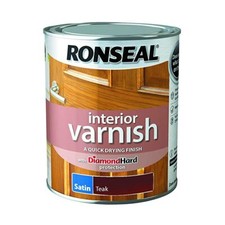 Ronseal Quick Drying Satin Teak Interior Varnish Paint 250ml